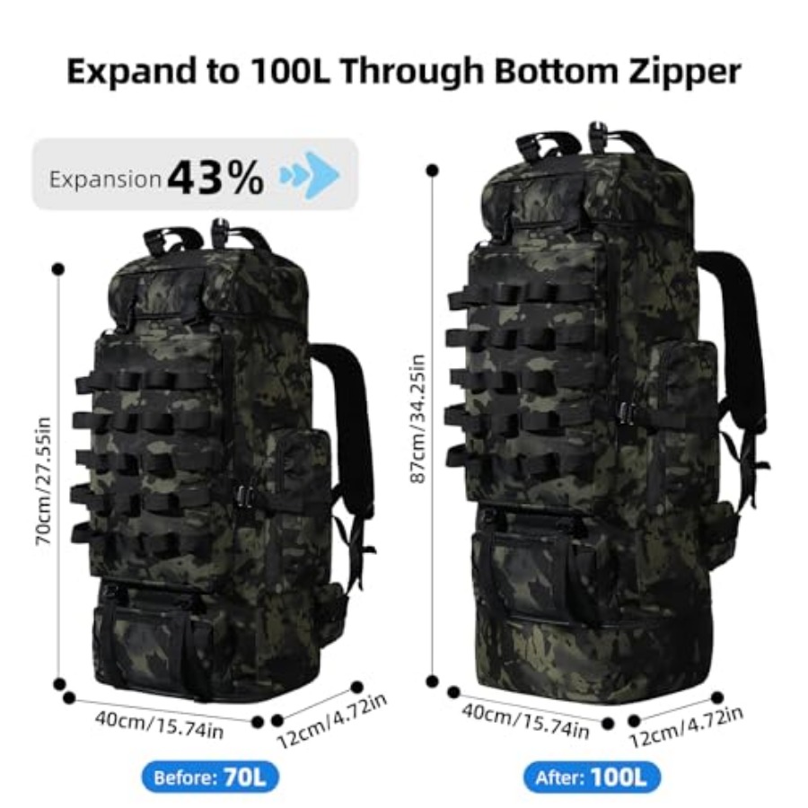 70L/100L Camping Hiking Backpa – Rain Cover Backpack Bewertung und Preis