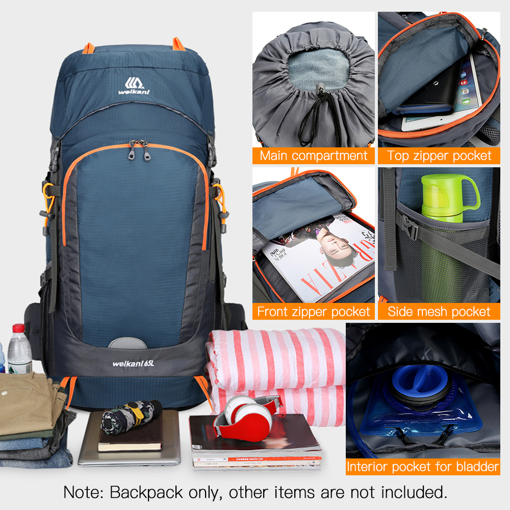 65L Water-resistant Hiking Bac – Rain Cover Backpack Bewertung und Preis