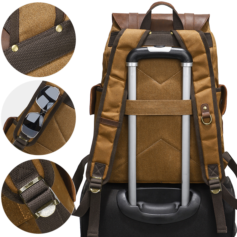Men's Backpack Vintage Waxed C – Leather Backpack Vintage Bewertung und Preis