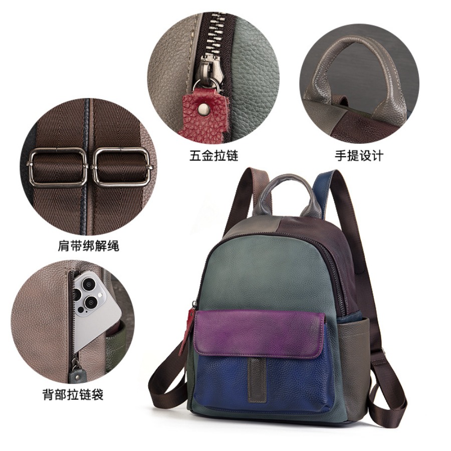 【New Arrival】 Vintage Color Bl – Leather Backpack Vintage Bewertung und Preis